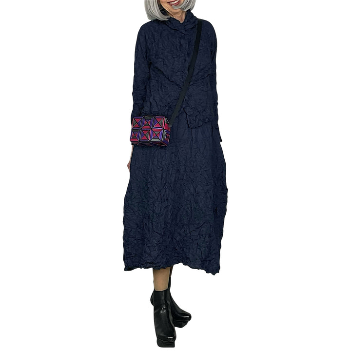 SOLID CRUSH PLEAT HOODED JACKET