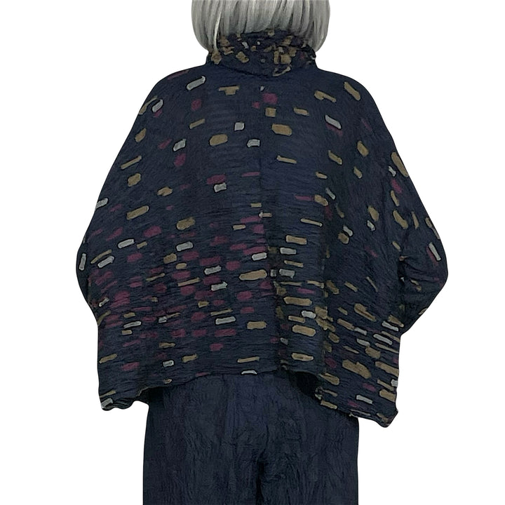 PATCH EMBROIDERED HORIZONTAL PLEAT JACKET
