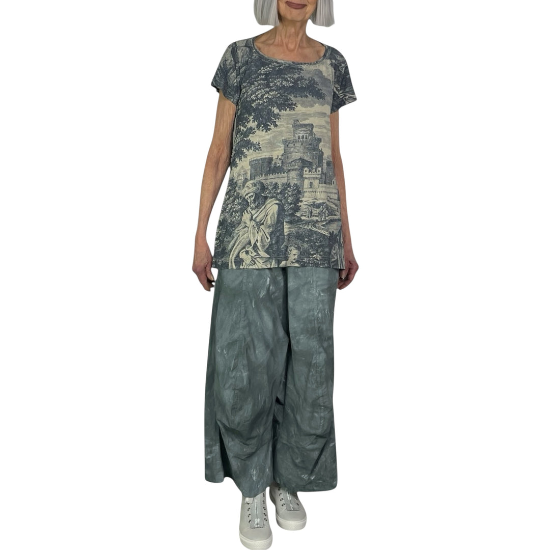 STRETCH TWILL WIDE LEG PANT