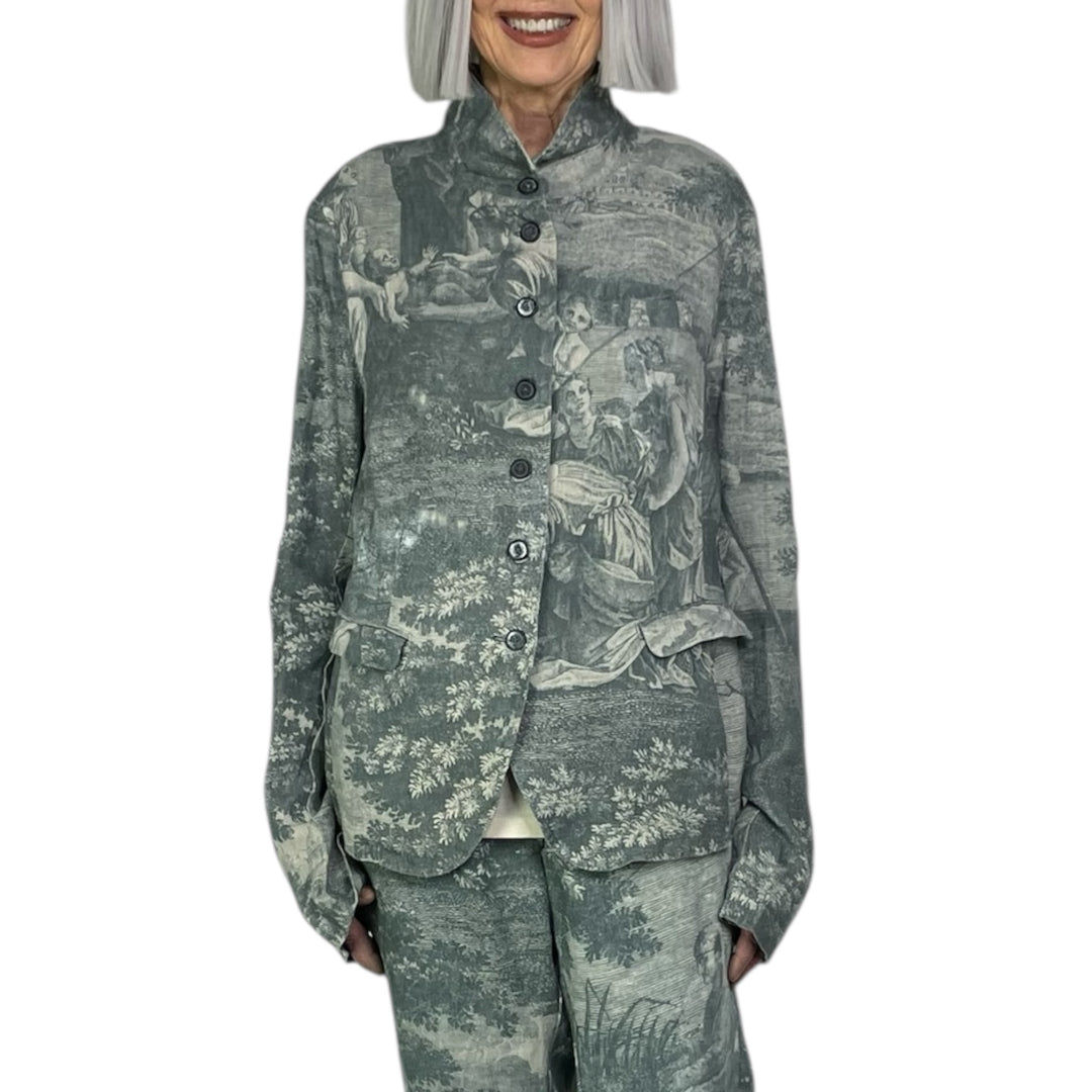 PRINTED LINEN JACKET