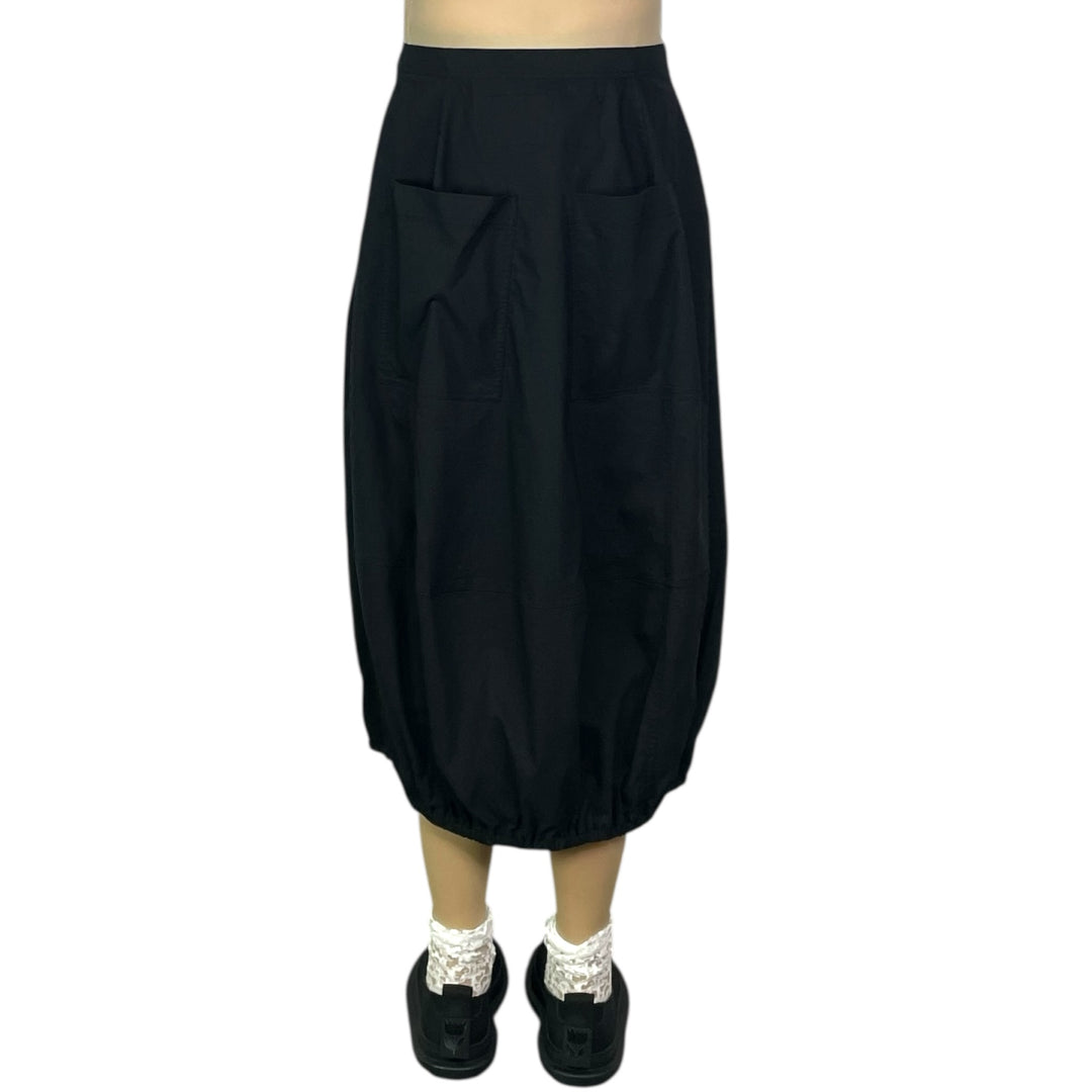 CURVED SKIRT W/RUCHED POCKETS