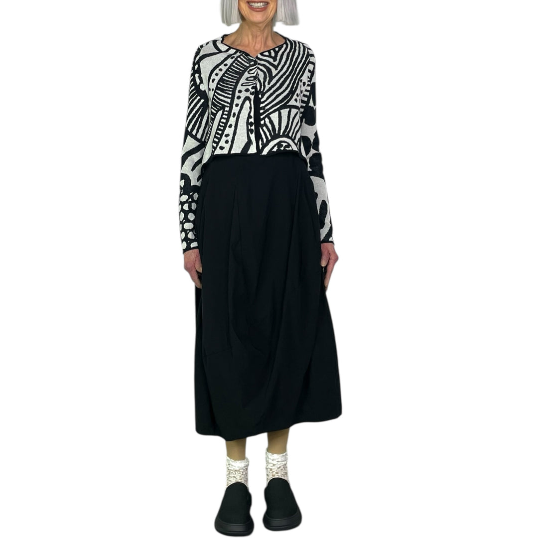 JACQUARD KNIT PRINT CARDIGAN