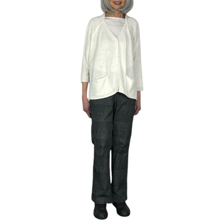 3/4 SLEEVE V-NECK CARDIGAN