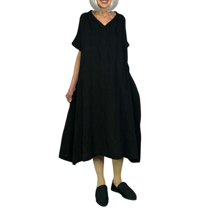 CIRCLES V-NECK DRESS
