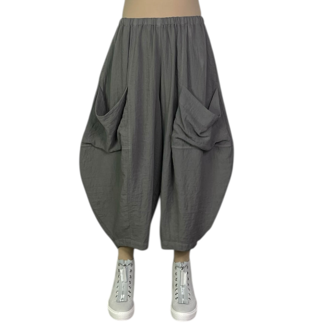 CRINKLE BAGGY CROP PANT
