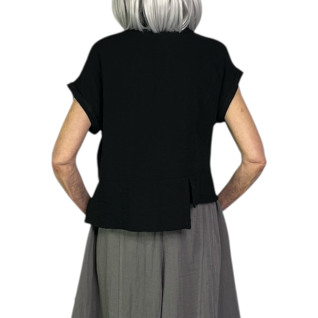 CRINKLE HALF PLACKET SHIRT