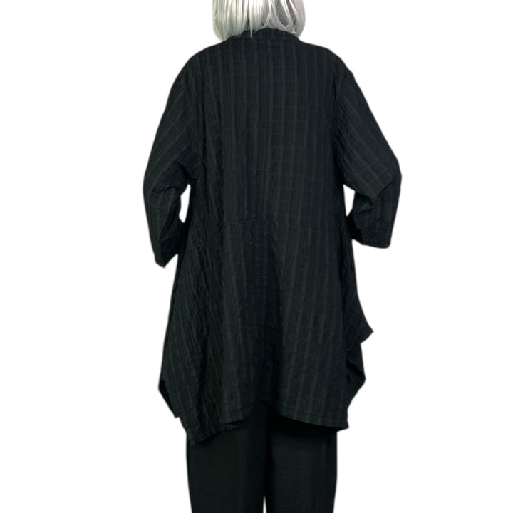 STRIPE CRINKLE GAIA COAT