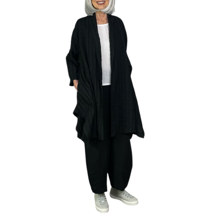 STRIPE CRINKLE GAIA COAT