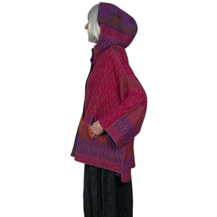 VINTAGE COTTON HOODIE PONCHO JACKET