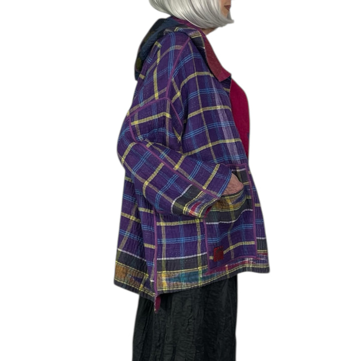 VINTAGE COTTON HOODIE PONCHO JACKET