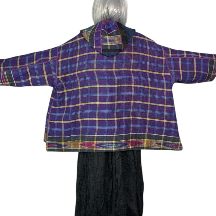 VINTAGE COTTON HOODIE PONCHO JACKET