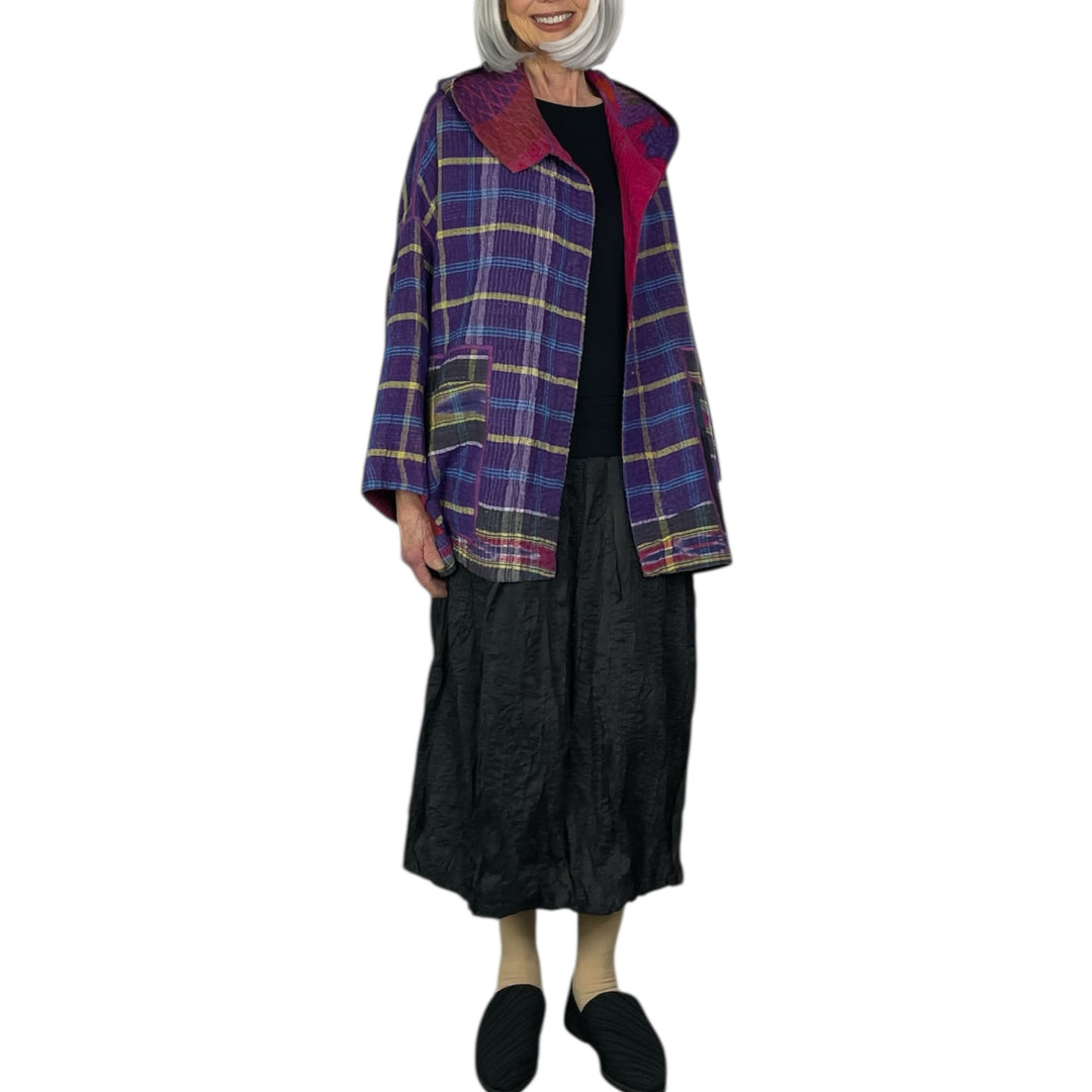 VINTAGE COTTON HOODIE PONCHO JACKET