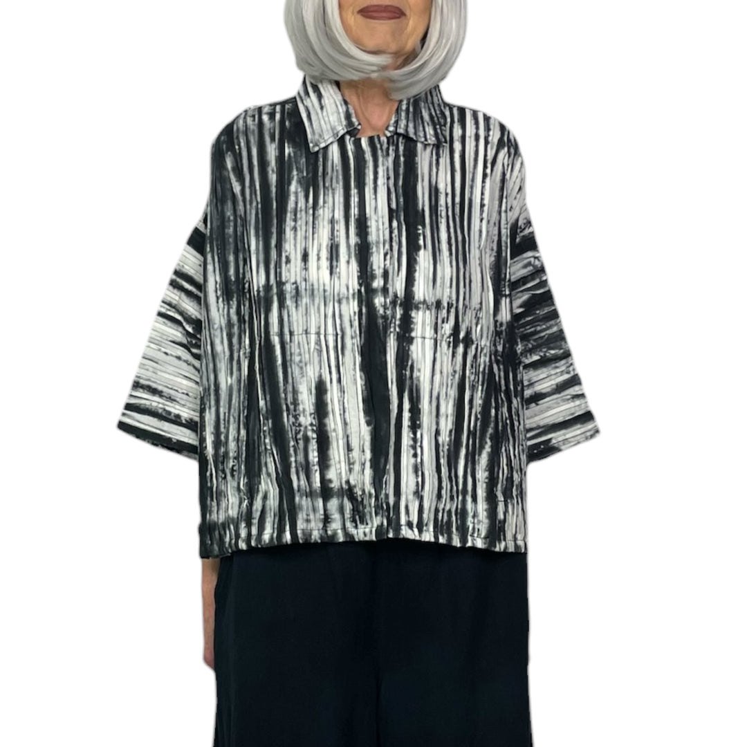 RIPPLE TUCK TIE DYE CROP JACKET