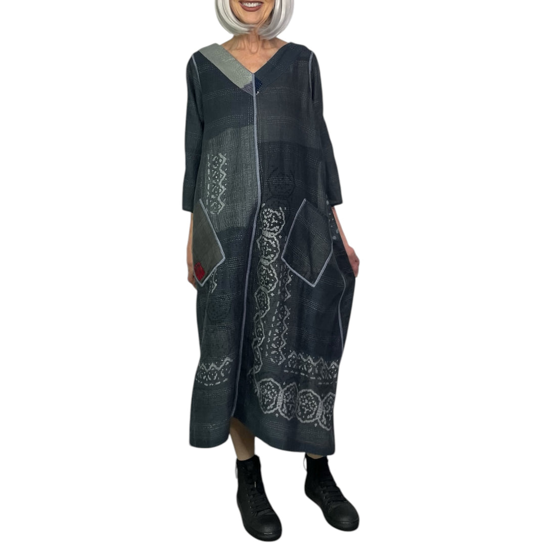 MOSAIC PATCH FLARE DRESS