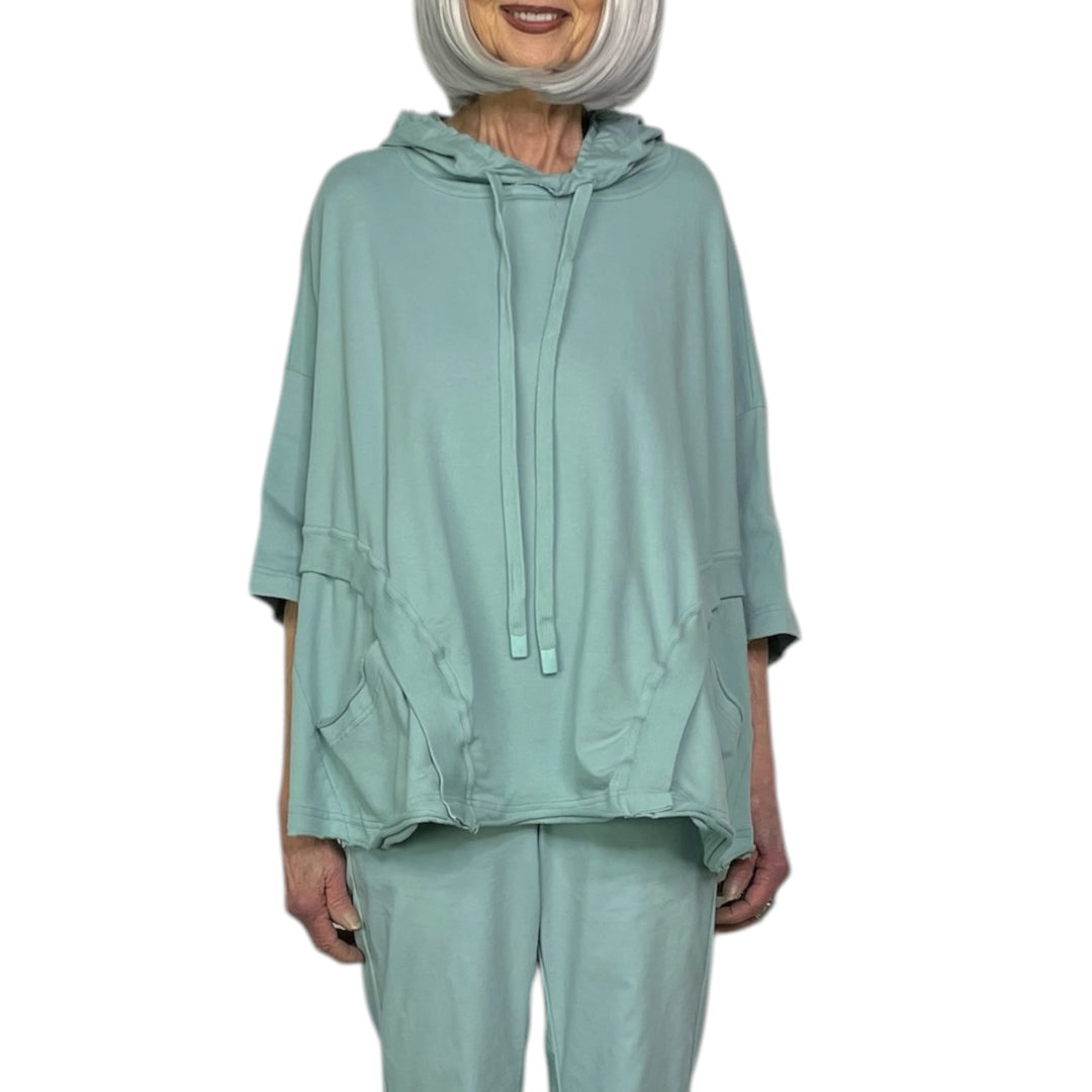 OVERSIZED FRENCH TERRY HOODIE TOP