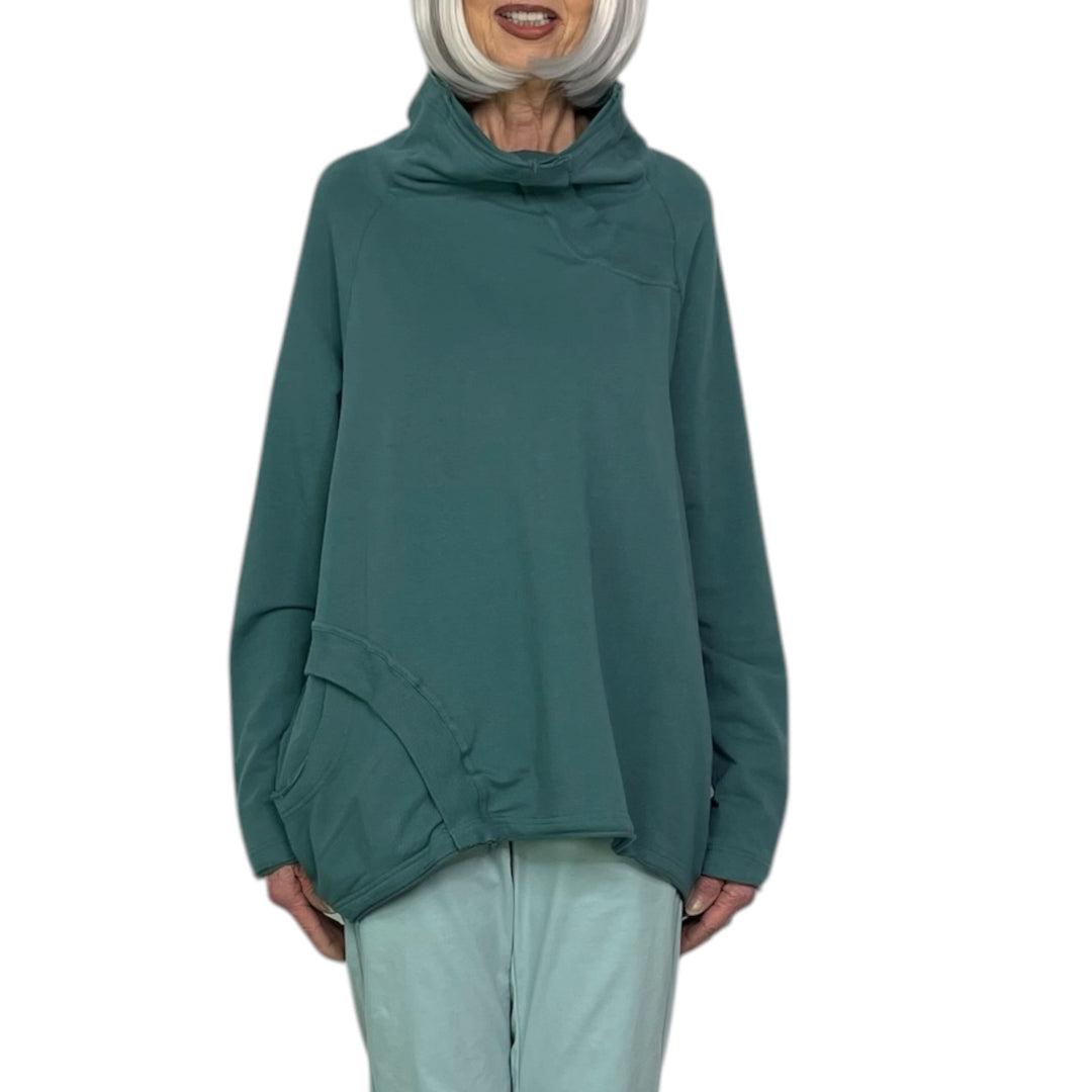 STAND COLLAR FRENCH TERRY TOP