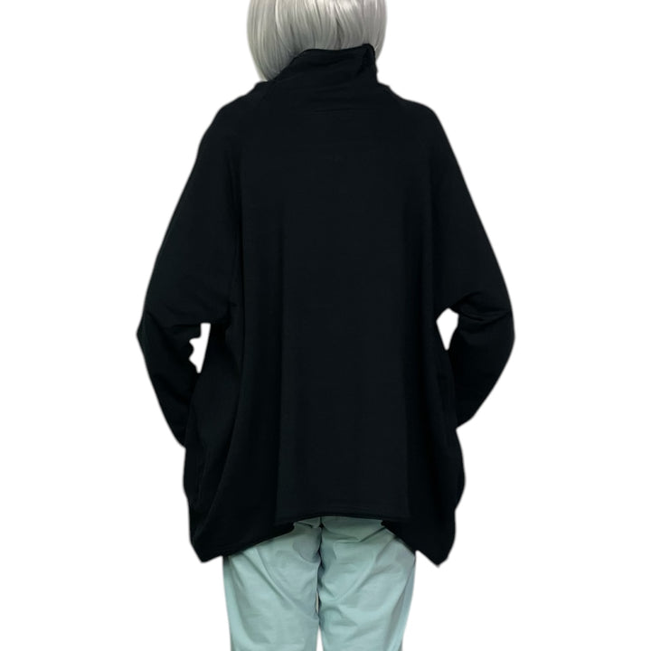 STAND COLLAR FRENCH TERRY TOP