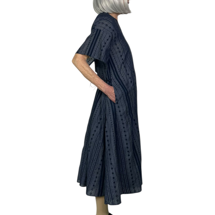 EMBROIDERED V-NECK DRESS