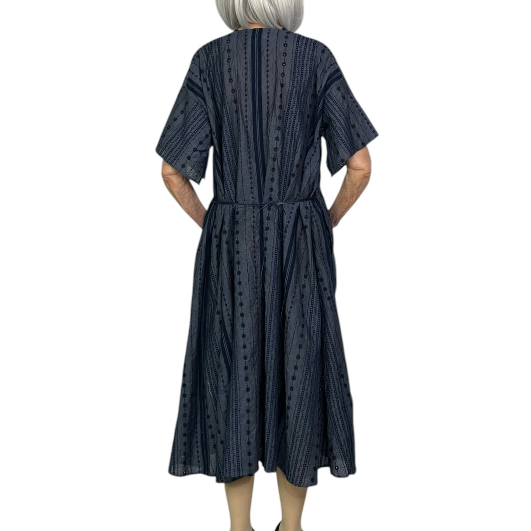 EMBROIDERED V-NECK DRESS