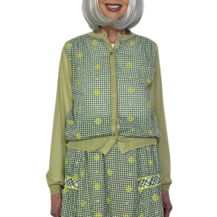EMBROIDERED SEERSUCKER CARDIGAN