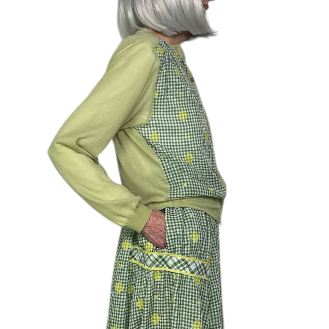EMBROIDERED SEERSUCKER CARDIGAN