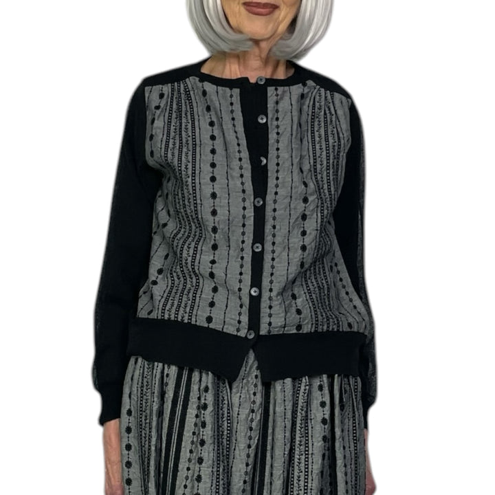 EYELET EMBROIDERED CARDIGAN