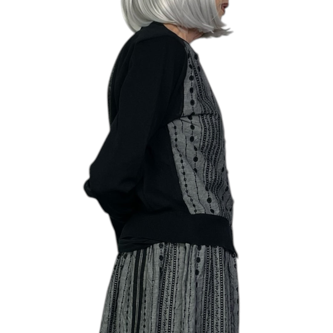 EYELET EMBROIDERED CARDIGAN