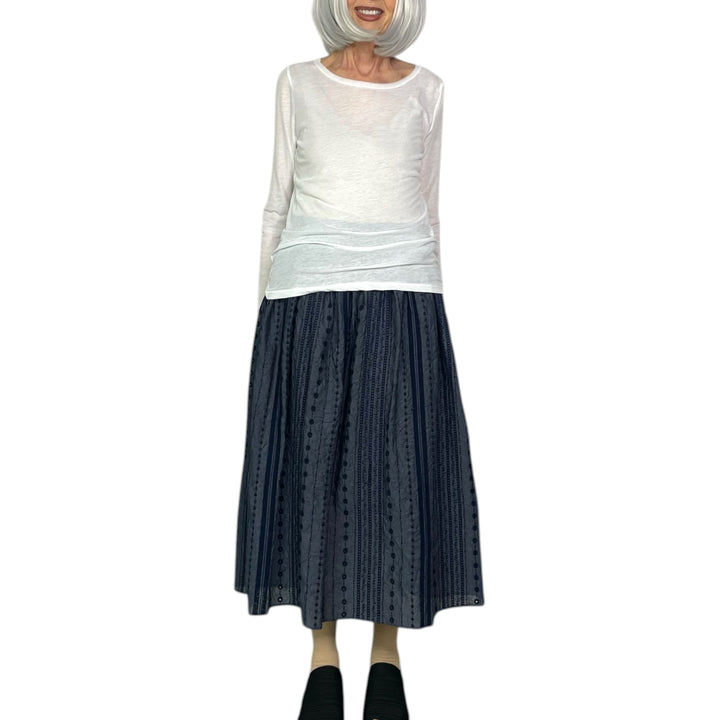 EYELET EMBROIDERED SKIRT