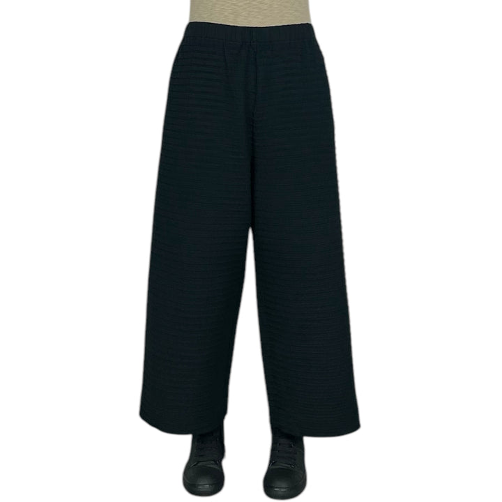 PINTUCK JERSEY WIDE LEG PANT