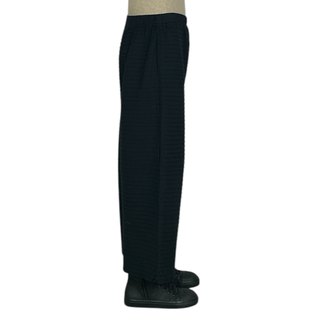 PINTUCK JERSEY WIDE LEG PANT