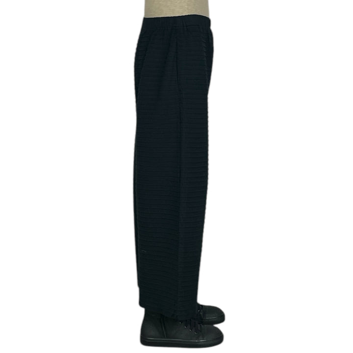 PINTUCK JERSEY WIDE LEG PANT