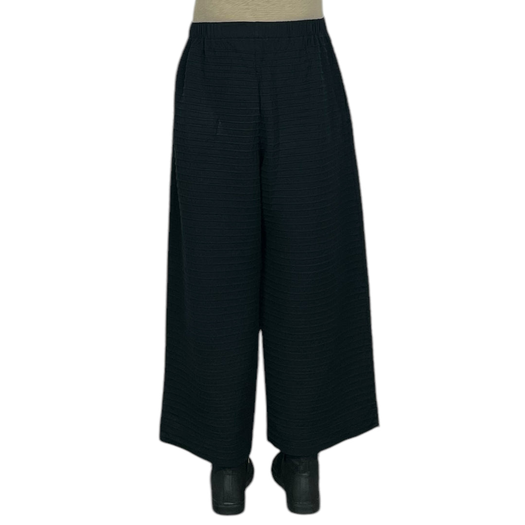 PINTUCK JERSEY WIDE LEG PANT