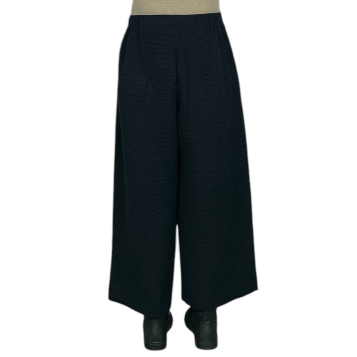 PINTUCK JERSEY WIDE LEG PANT