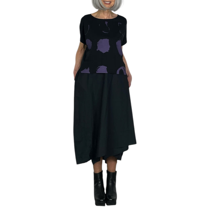 ABSTRACT PRINT CAP SLEEVE TEE
