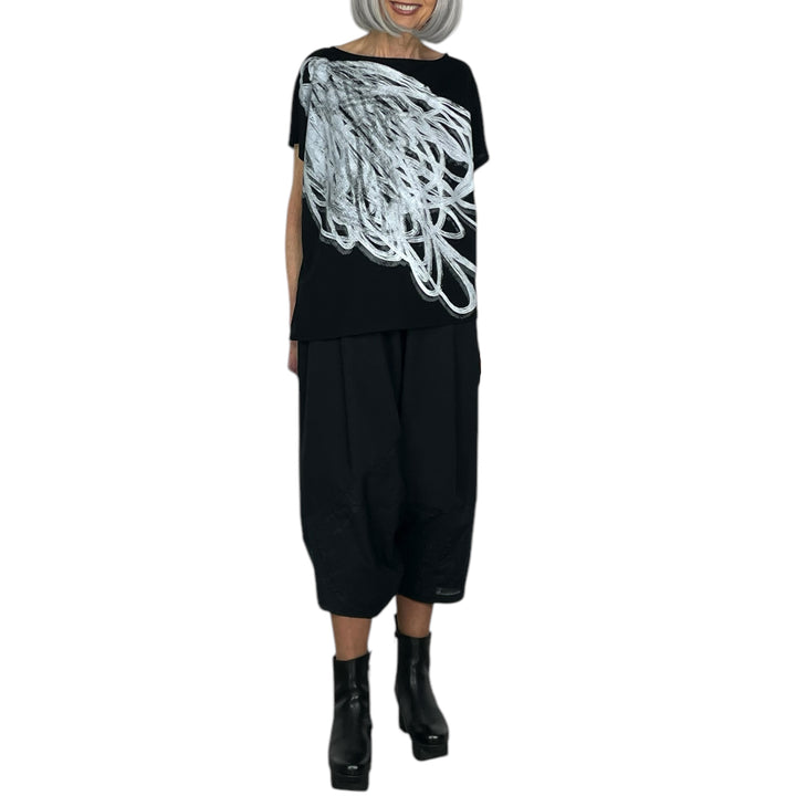 SCRAMBLE PRINT CAP SLEEVE TEE