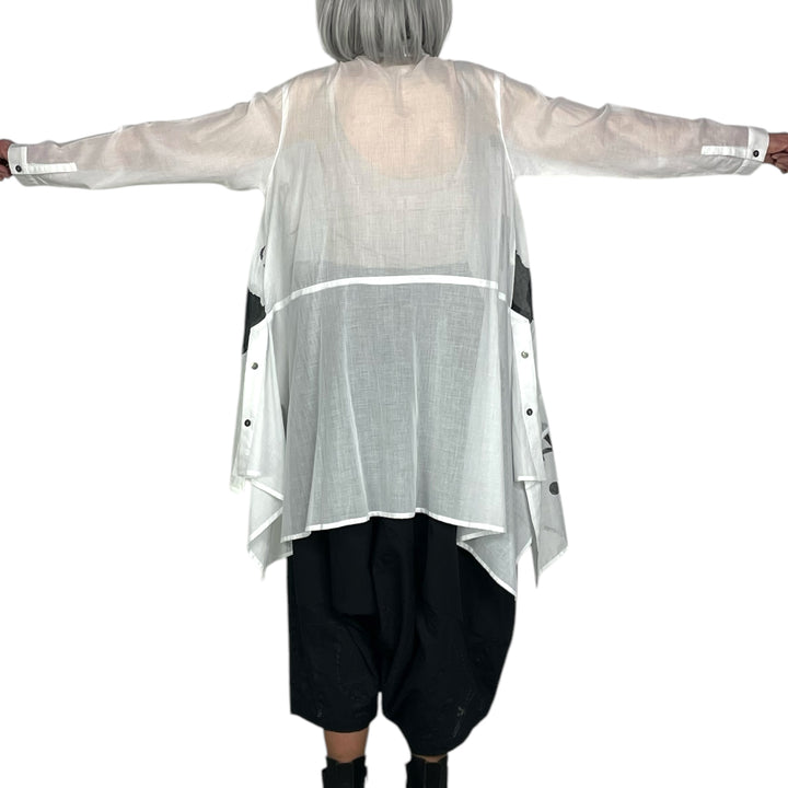 PAINTED VOILE TUNIC SHIRT