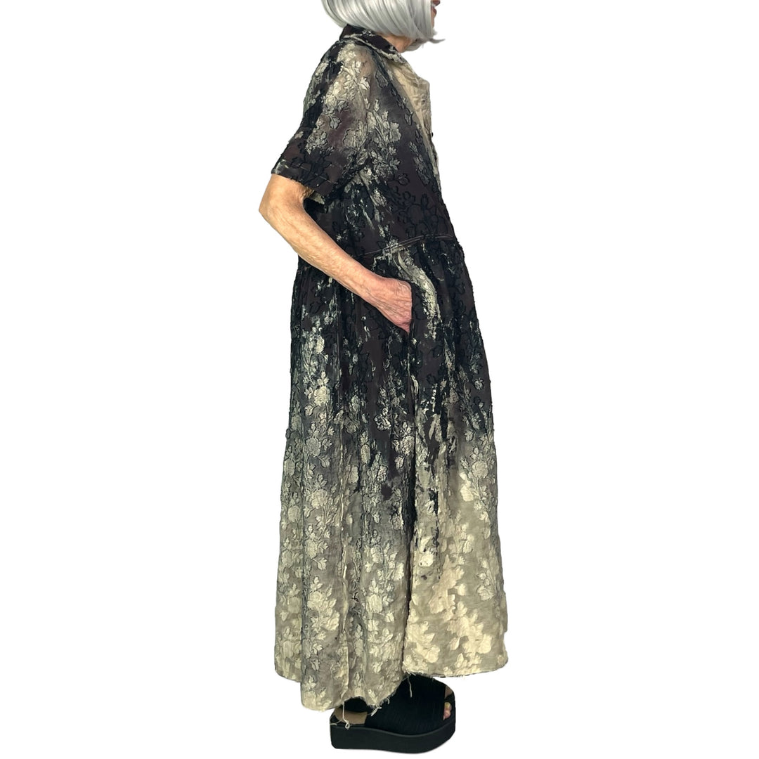 HAND PAINTED JACQUARD LONG DRESS