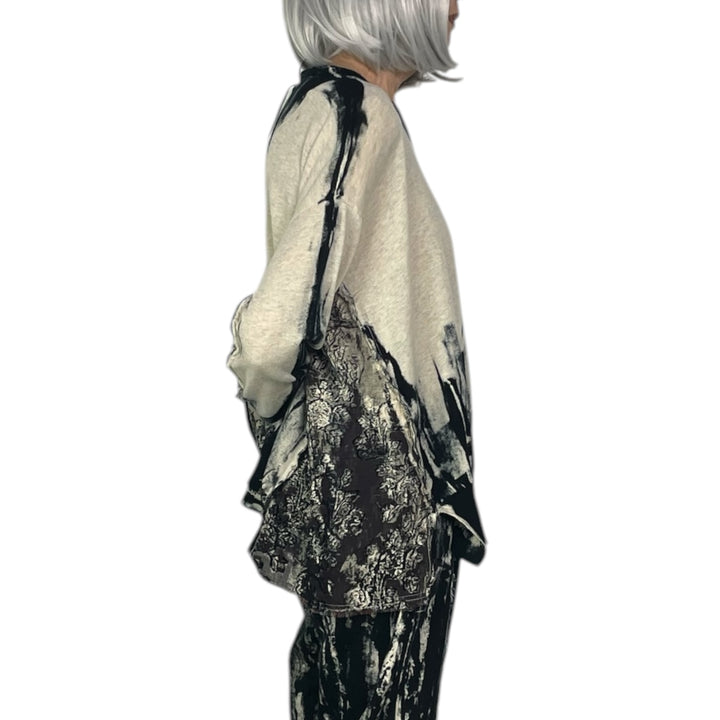 HAND PAINTED PULLOVER SWEATER