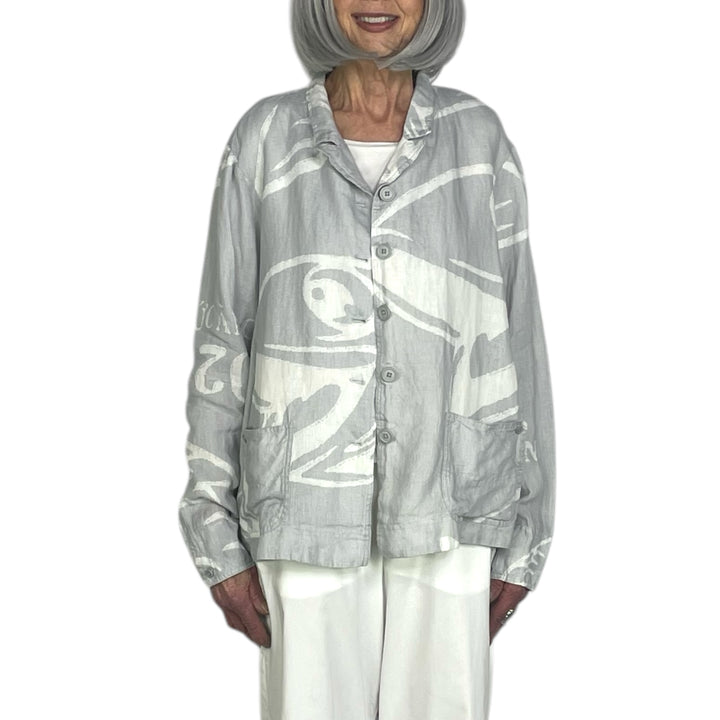PRINTED LINEN JACKET