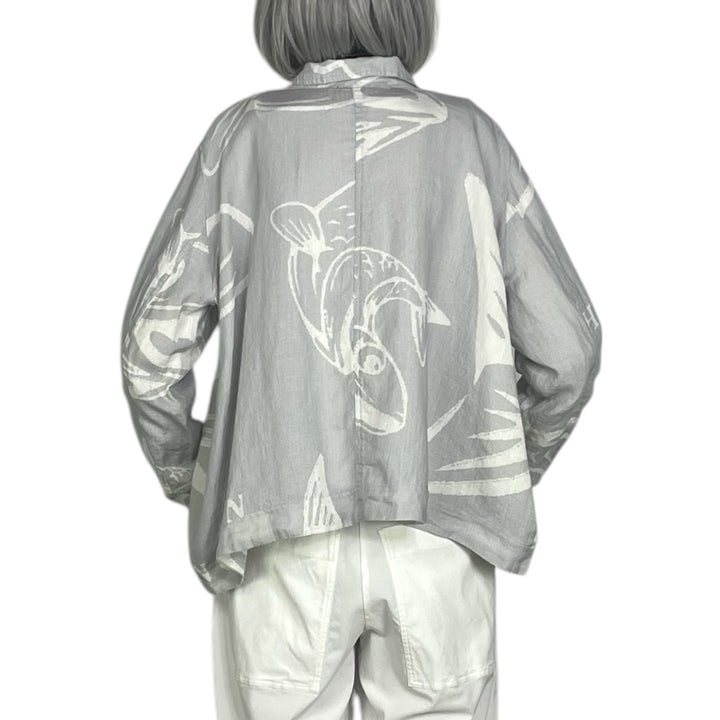 PRINTED LINEN JACKET