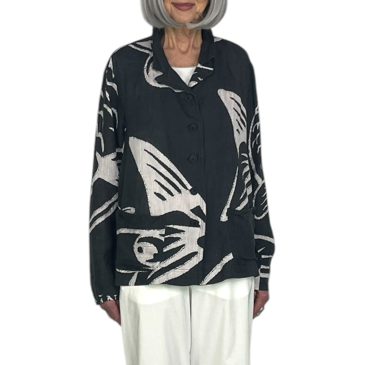 PRINTED LINEN JACKET