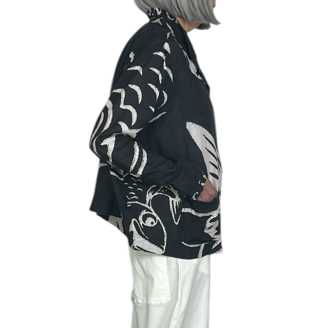 PRINTED LINEN JACKET
