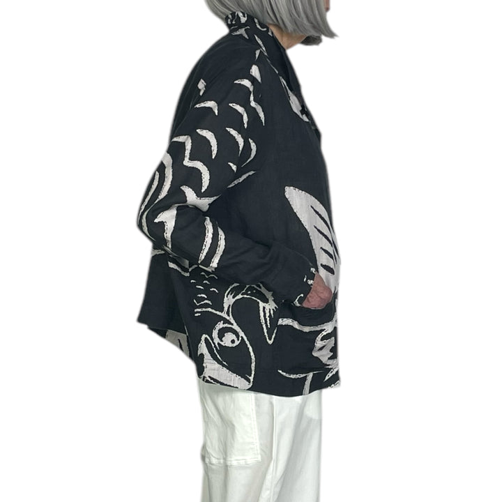 PRINTED LINEN JACKET