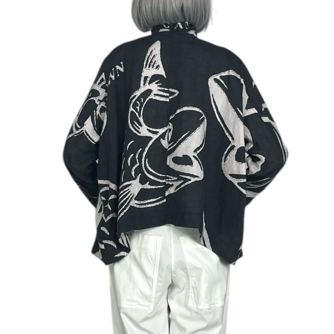PRINTED LINEN JACKET