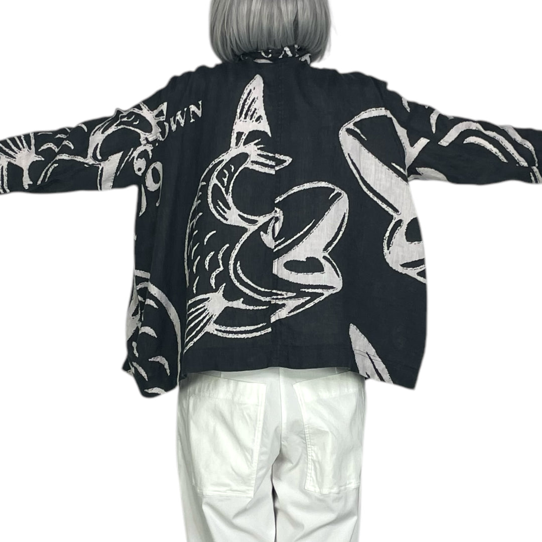 PRINTED LINEN JACKET