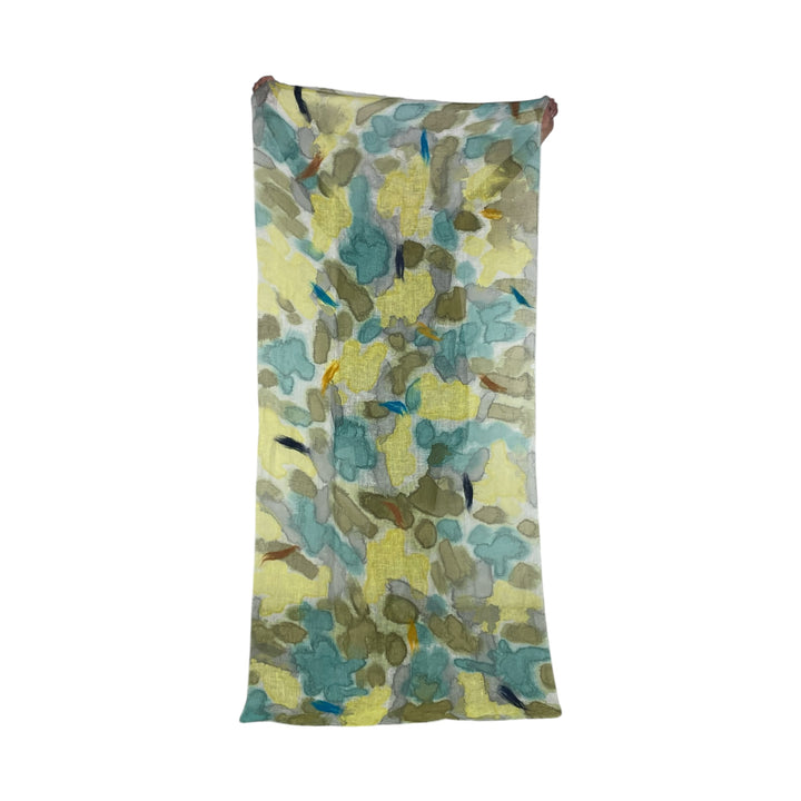 ABSTRACT PRINT LINEN SCARF