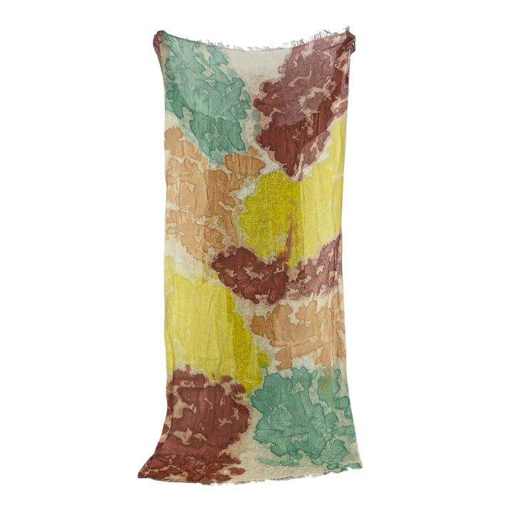 ABSTRACT PRINT LINEN SCARF