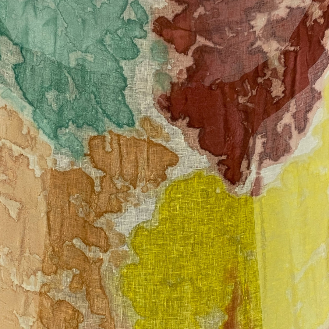 ABSTRACT PRINT LINEN SCARF