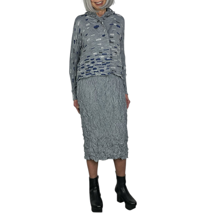 GAUZE BORDER CRINKLE SLIM SKIRT