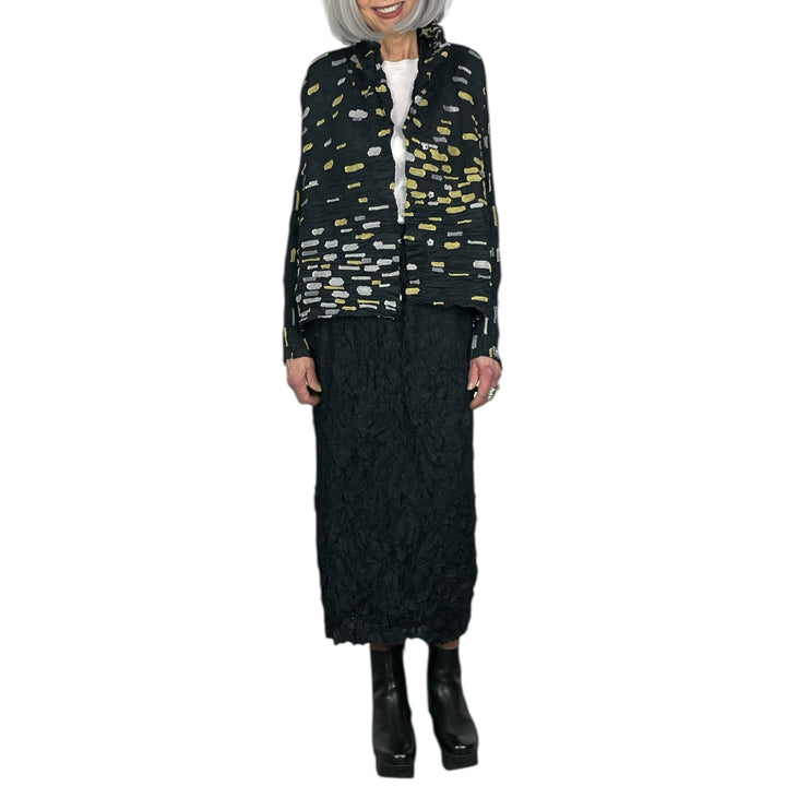 GAUZE BORDER CRINKLE SLIM SKIRT
